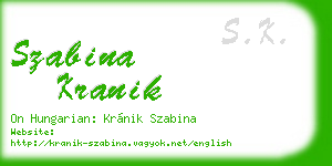 szabina kranik business card