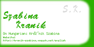 szabina kranik business card